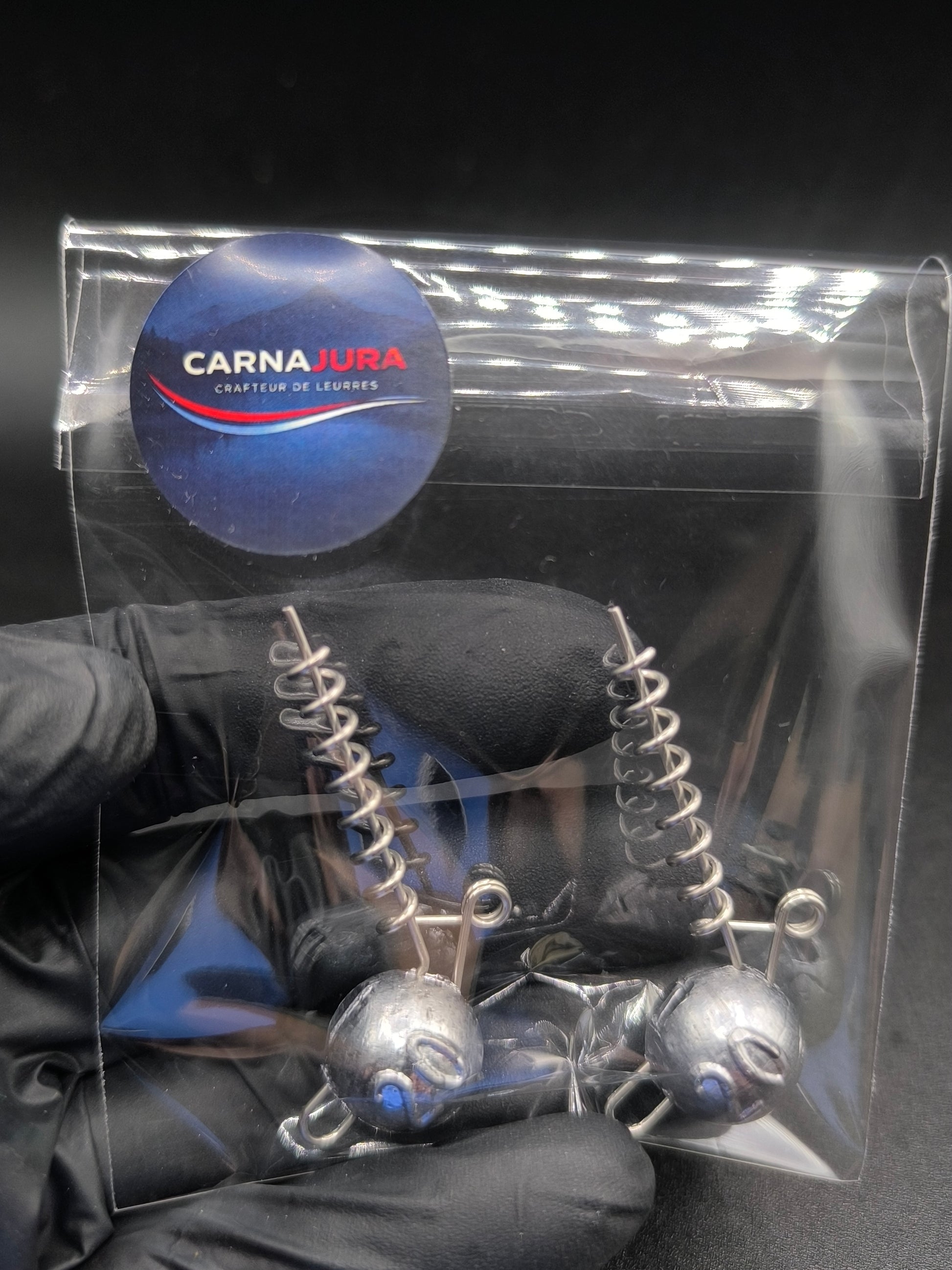 Vis leurre Carnajura avec plomb interchangeable pour leurre souple, système modulable pour ajuster le lest en pêche du brochet et du sandre.