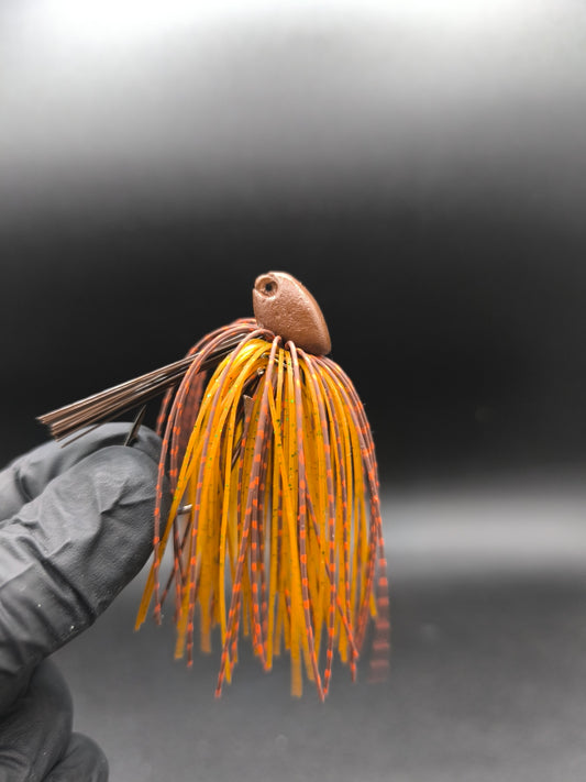 Jig stand up Carnajura brown naturel anti herbe 10g 14g hameçon Mustad leurre obstacles