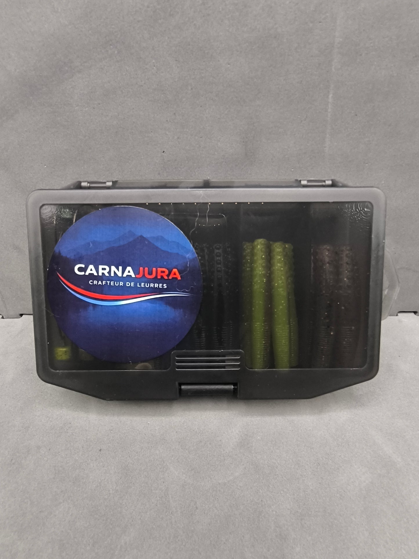 Coffret Ned Rig Carnajura – 8 têtes plombées + 32 worms (Texan ou classique)
